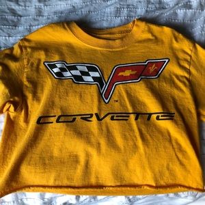 Cropped long sleeve graphic tee